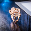 Dubai Light Weight Einstellung ohne Stein Krone Gold Ring, 1 2 3 Gramm Design Phantasie Blume Form Rose Gold Ring